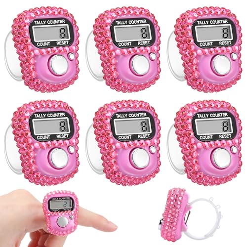 Image of Simgoing Electronic Finger Clicker Counter, Rhinestones Tally Tasbeeh Counter Gifts for Prayer Islamic Golf Counting Goods Lap Knitting Bling Accessories