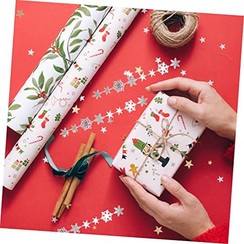 Guirnalda de cuentas de árbol de Navidad con copos blancos de 5 metros para decoración hogareña 5