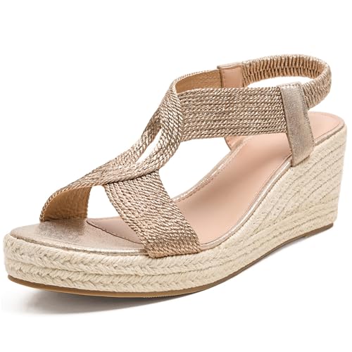 Women's Comfortable Wedges Heel Exposed Sandals, Bohemia Beach Sandals, Summer Lightweight Cross Strap Casual Sandals