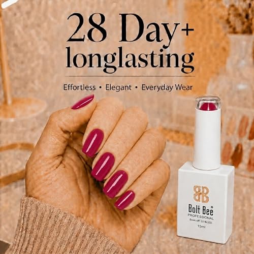 Image of Bolt Bee Red Color Gel Nail Polish Soak Off UV Gel 15ML DIY at Home Manicure Salon Nail Art