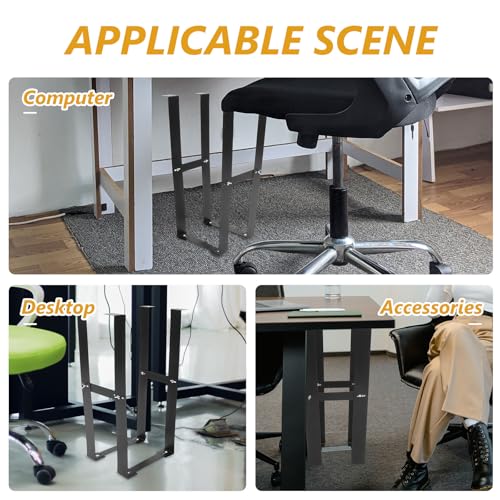 Support CPU suspendu réglable acier 25 Kg organisation câbles bureau professionnel - 7
