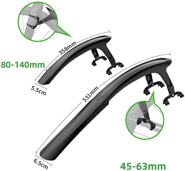 Mudguard Splash Guard Panel Bicycle Mudguard Mudflaps Road Bike Quick Release Gravel Strong PP Mud Proof Accessories for 700c * 35-45 Mm