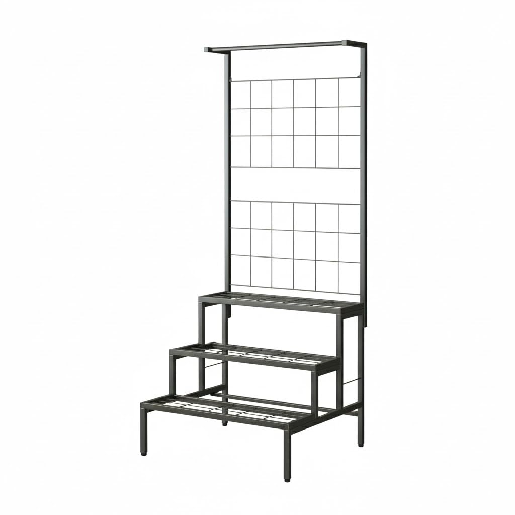 Balcony Plant Stand - 3 Tier Metal Rack -5
