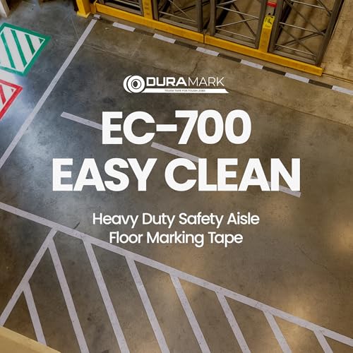 Image of DuraMark EC700 Floor Marking Tape for Concrete and Pavement | Industrial Marking Tape for Warehouses | Long-Lasting | High Durability, White, 4 Inches by 36 Feet