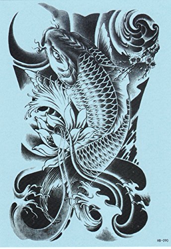 DaLin Temporary Tattoo, 4 Same Sheets (Koi Fish)