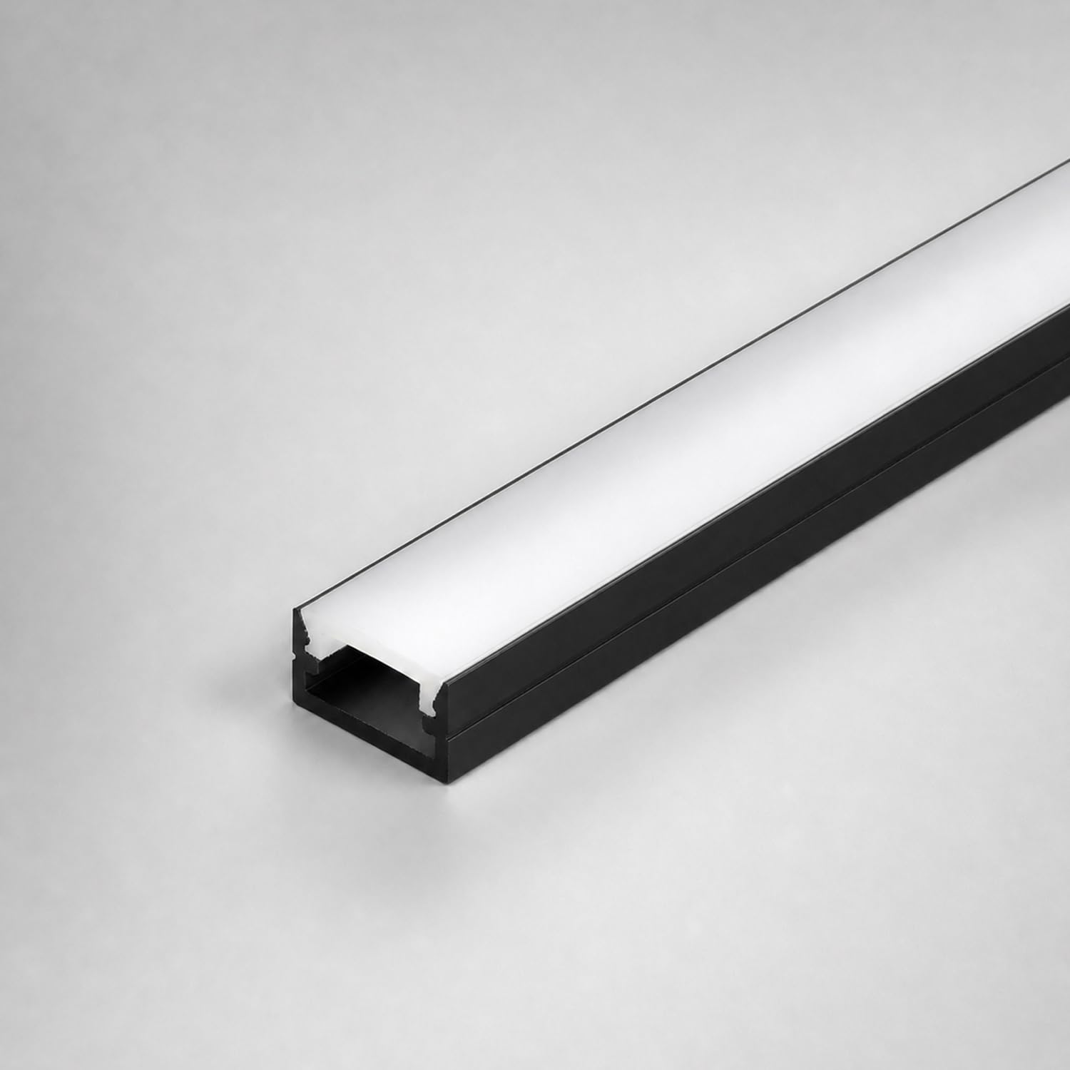 LED Surface Aluminium Profile LEDBRITE 2M / 6.6FT LED Mini Black Surface Aluminium Channel ALP1207-Black Surface Extrusion with Diffuser, End Caps & Mounting Clips for LED Strip (pack of 4)
