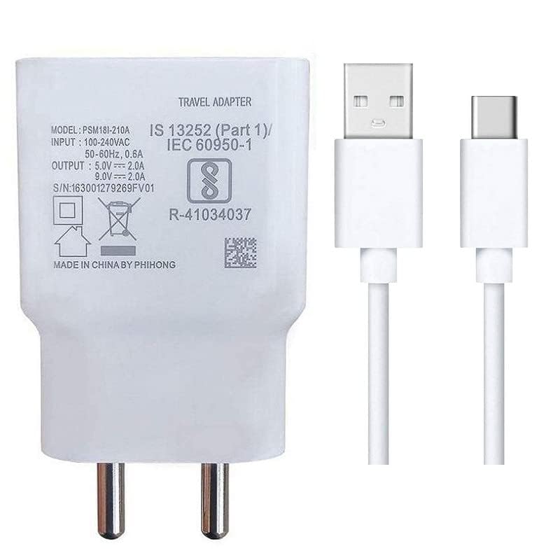 Image of Original 18W Fast Type-C Charger for Vivo Y73 Orignal Wall Mobile Charger Qualcomm QC 3.0 Quick Rapid VOOC AFC Charger with 1m Type C USB Data Cabl (CXZ19)