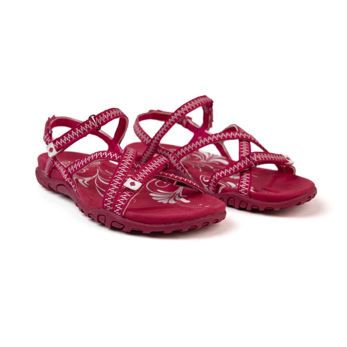 Izas Sandalias de Senderismo para Mujer Deportivas y Cómodas. Sandalias Planas de Verano para Trekking y Caminar de Diseño Ergonómico con 3 Ajustadores. Color Rosa