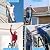 Wolec 12.5FT A-Frame Telescoping Extension Ladder with Wheels, Black
