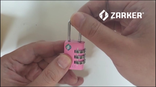 Zarker XD25 3-Digit Combination Small Mini Padlock, Pink, 1-Pack