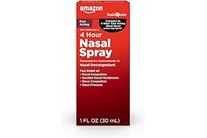 Amazon Basic Care 4-Way Fast Relief Nasal Spray, Pack of 1