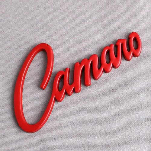 Image of 2Pcs Camaro Emblems 3D Metal Car Badge Sticker Letter Nameplate Replacement for Camaro SS ZL1 Z28 (Red)