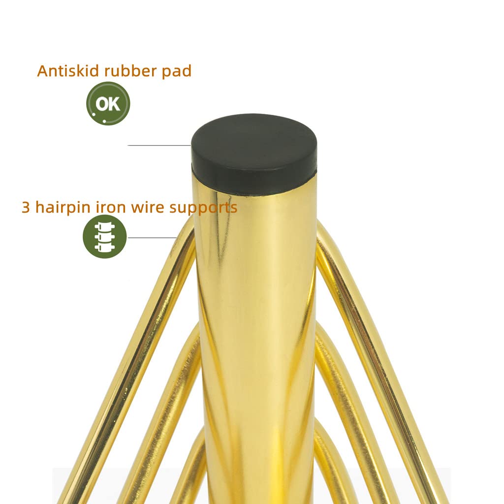 MEETOZ 6 inch Gold Furniture Legs Setm,4PCS Metal Cabinet Legs,with Rubber Floor Protectors - Image 4