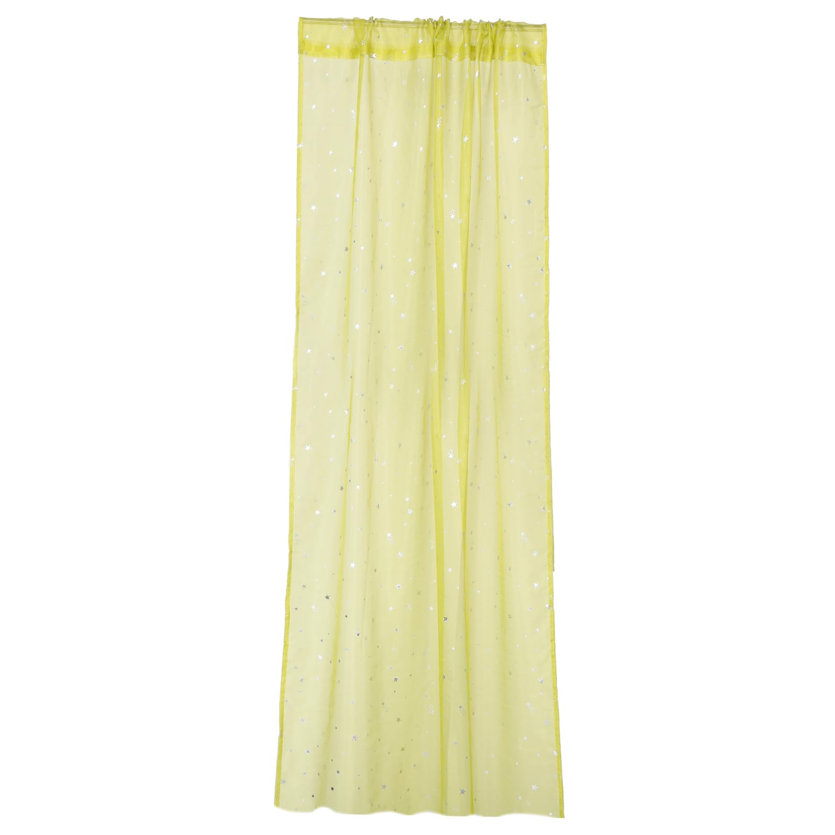 Homoyoyo Hot Silver Star Sheer Curtains Window Voile Green Thin Star Curtains Panel for Girl Bedroom Window Screening