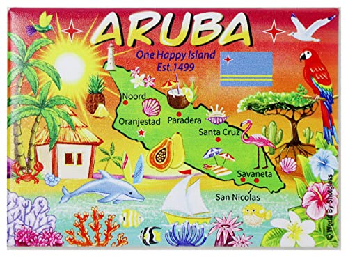 Imán decorativo de souvenir Aruba 3.81 cm x 8.89 cm miniatura 1