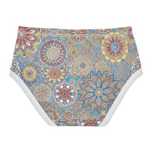 Toddler Panties, Boho Mandala Girls' Cotton Brief Underwear, 2T–8 Years2