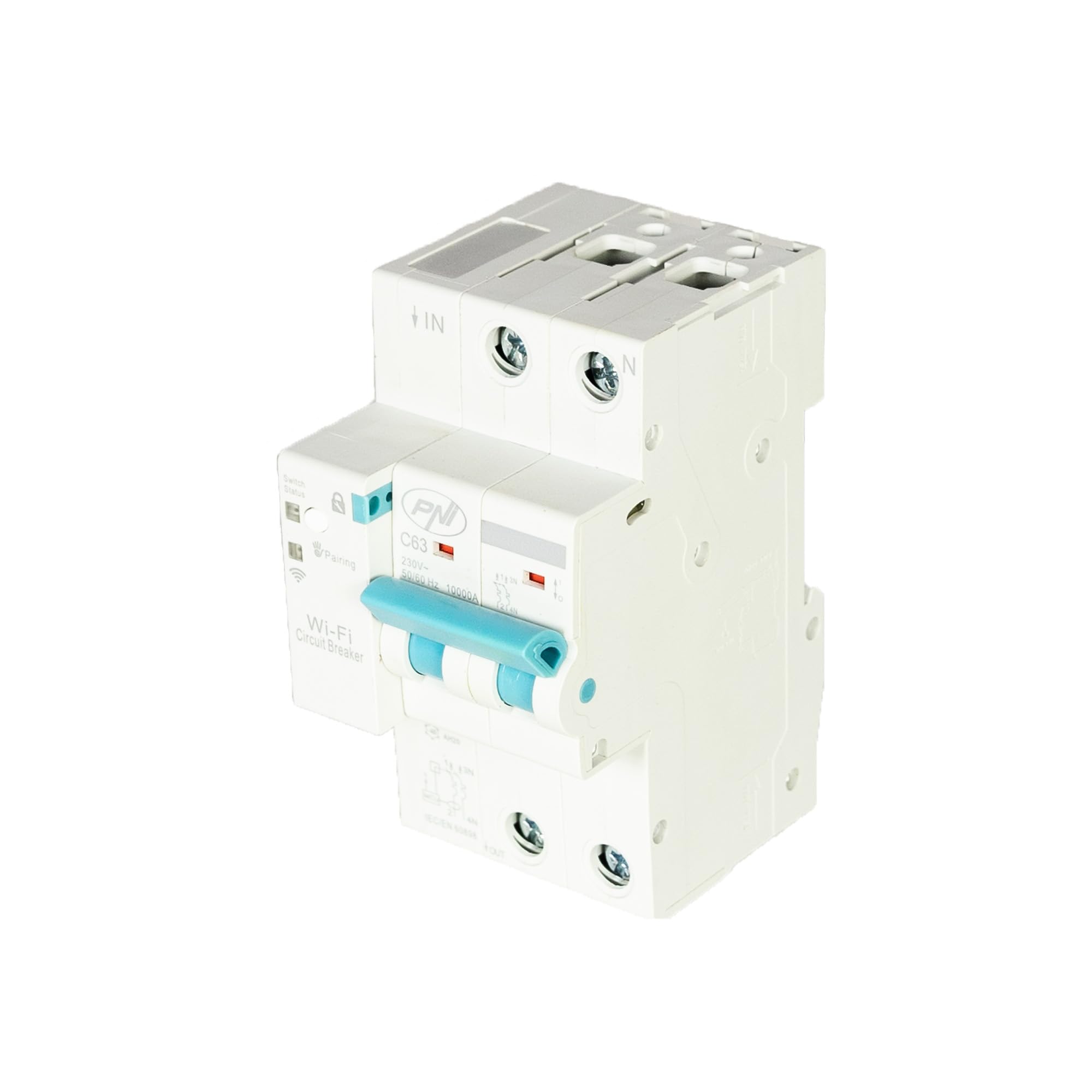 PNI SafeHome PT863 WiFi intelligent automatic fuse, adjustable 1-63A, single-phase 230V, Tuya Smart mobile application