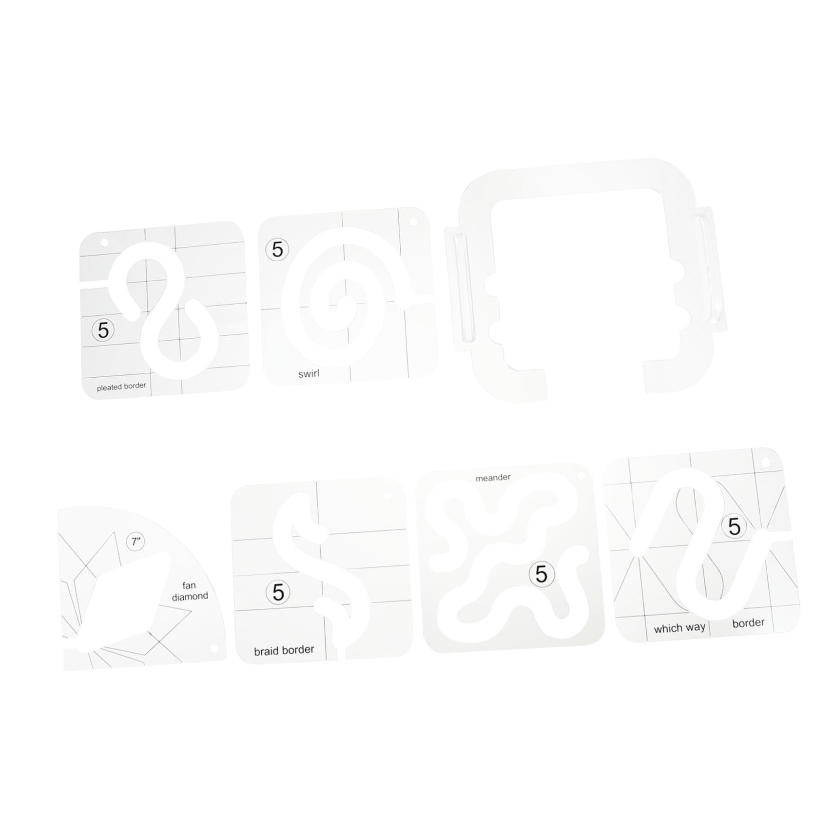 NUOBESTY 7 Pezzi Righelli da Cucito in Acrilico per Patchwork, Modelli per Quilting e Cucito a Macchina, Facili da Usare