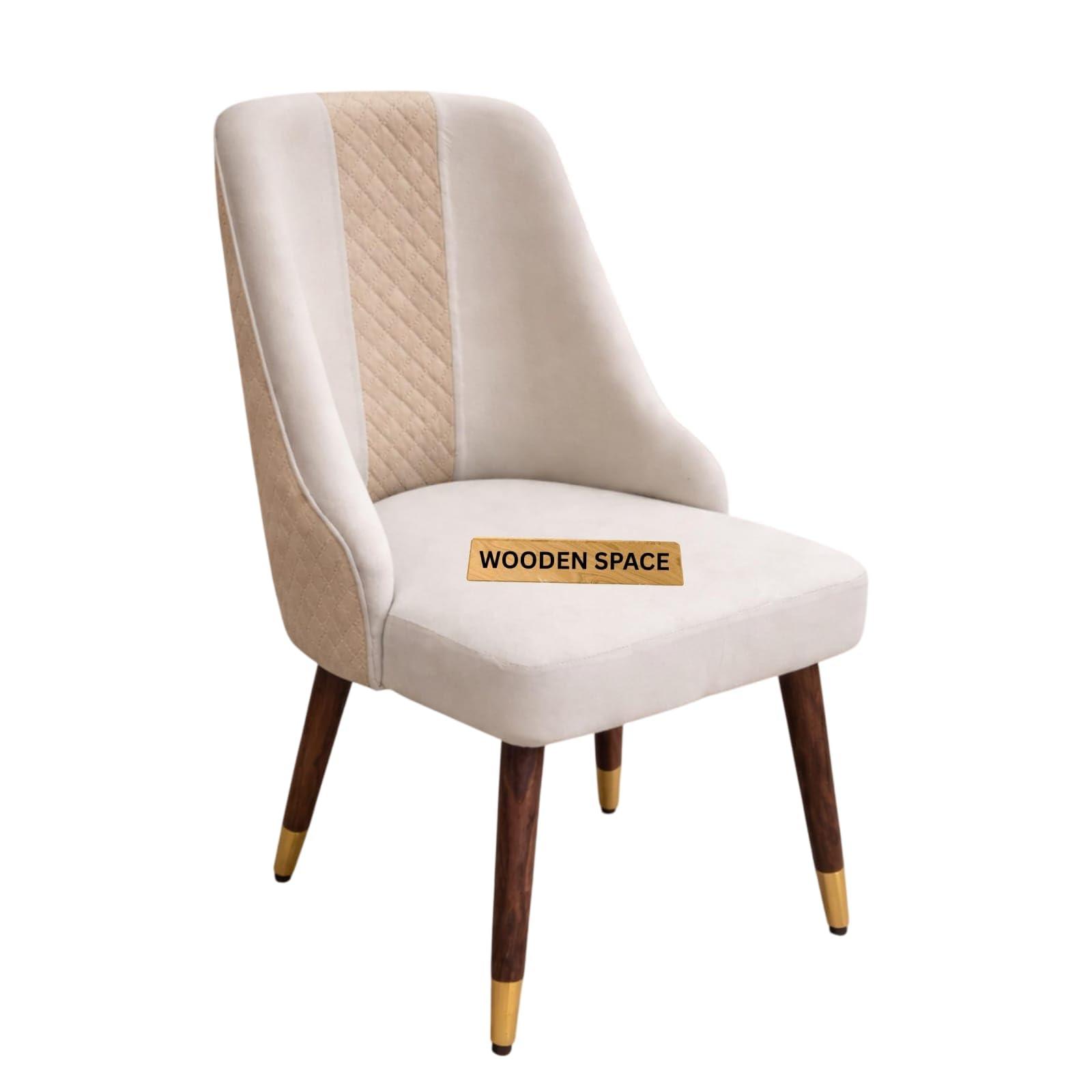 WOODEN SPACE Soft Veloria Velvet Dining Chairs | Rosewood Legs | Comfortable & Stylish for Dining Room, Living Room, Bedroom, Cafe, or Restaurant (Cream)-image-19