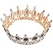 FRCOLOR Corona de La Boda de Diamante de Imitación de Tiaras de Cristal de La Corona de La Reina de La Joyería Barroca Del Oro para Las Mujeres