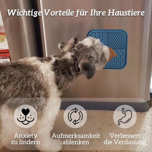 OHMO Schleckmatte Hund, Leckmatte für Welpen Katze 2 Pcs für Haustier, Angst Relief und langsam füttern Leicht zu Reinigen, Lebensmittelqualität Silikon BPA-frei