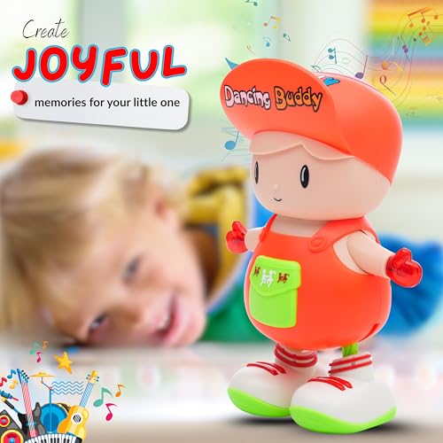 Image of Gooyo GY-3049 Dancing Buddy Toy with Vibrant Light Effect & Musical Sound | Best Dancing & Musical Toy for Kids | Dancing Boy Toy | Orange | 3xAA Battery (Not Included)