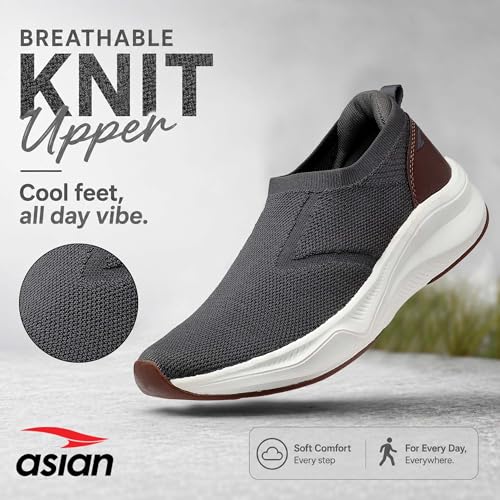 Image of ASIAN Men Wind PRO-06 Casual Wear and Walking Shoes Without Laces for Men & Boys with Upper Mesh Fabric - Lightweight, Comfortable, Breathable, and Perfect for Walking and Daily Use