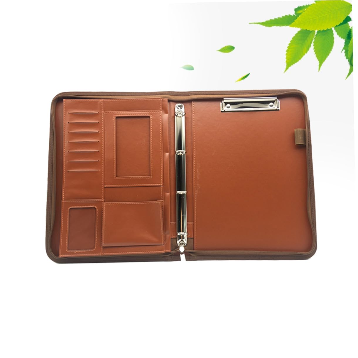 LALAFINA Cartella Portadocumenti Multifunzionale in Pelle Pu A4 Con Cerniera, Porta Documenti Business Con Calcolatrice e Tasche Multiple, Organizer Ufficio Con Manico Per Lavoro e Riunioni