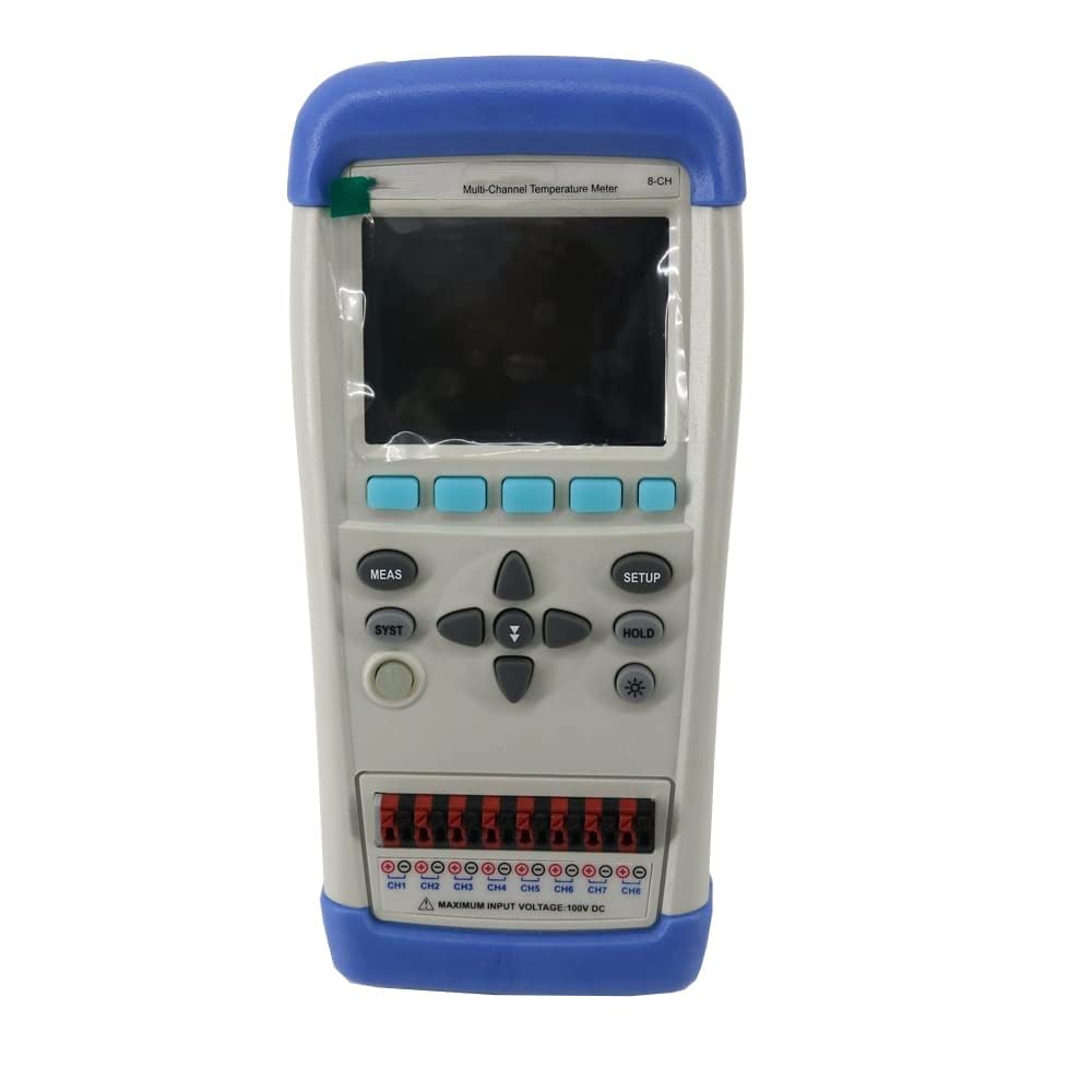 VTSYIQI 8 Channel Thermocouple Data Logger Handheld Multi-Channel Temperature Meter Data Logger with Thermocouple J/K/T/E/S/N/B/R Accuracy 0.2%+1? Range-200?~1800? USB Interface