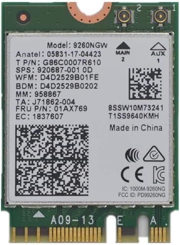 Contrôleur WiFi 9260NGW pour stabiliser le réseau sans fil et le Bluetooth 5.0