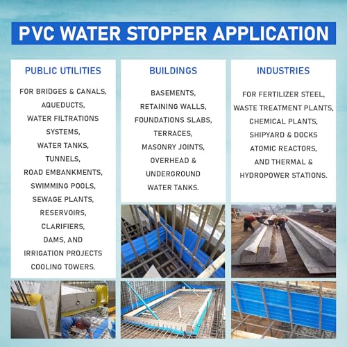 Image of Efficacy Water Stopper PVC Water Stopper Water Bar with Central Bulb for Waterproofing of Construction Joints 6 inch Width 6 mm Thick 10 Meter