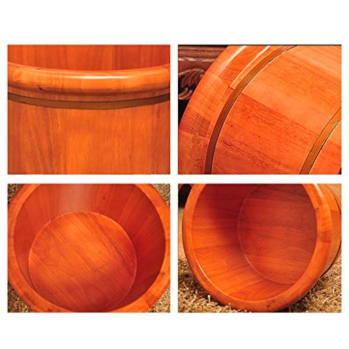 Balde de madera para baño de pies de roble miniatura 5