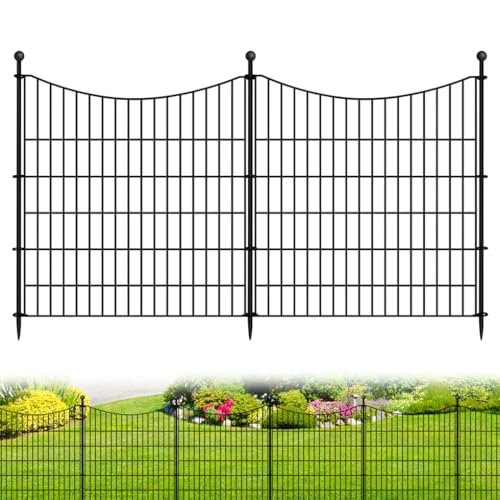 SpringUp 10 Panels Fence Outdoor No Dig for Yard Decorative Garden Fence Animal Barrier for Dogs Rustproof Metal Wire Garden Edging Fence and Borders Fencing Stakes
