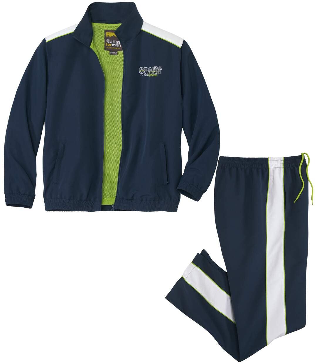 ATLAS FOR MEN - Men's Navy Sporty Microfibre Tracksuit - L