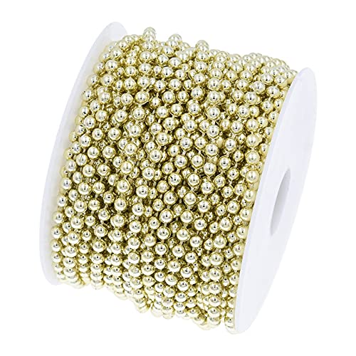20m/roll Beads String Garland Beaded Trim Delicate Decorative Pearls String for Wedding Party Festival Supplies-Gold