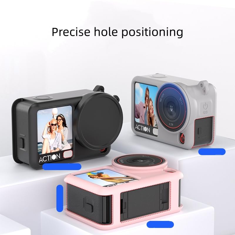 Housse de Protection en Silicone pour Appareil Photo DJI osmo action6 avec Capuchon d'Objectif et Lanière, Antichoc, Anti-Rayures, Coque de Protection Douce, Accessoires Lavables