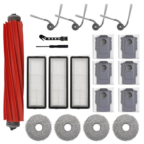 Replacement Kit Compatible with Roborock QV 35A/35S Robot Vacuum Cleaner.1Rubber Main Brush,4Mop Pads,3Filters,4Side Brush,6Dust Bag,1Cleaning Brush,1Screwdriver.