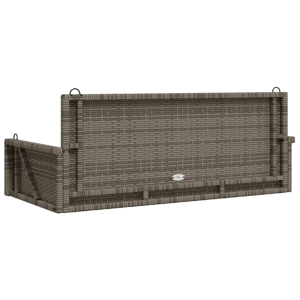 Banco Columpio de ratán sintético Gris 119x56x48 cm, Columpio Jardin Exterior, Balancin Jardin Exterior, Muebles Jardin Exterior, Balancin Balcon - 365627