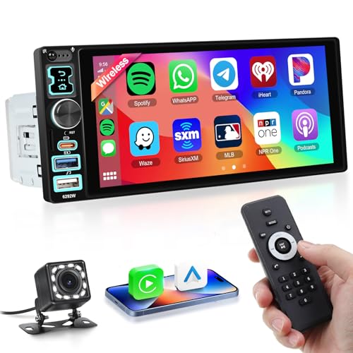 Radio para auto 6.8" con pantalla táctil IPS y Bluetooth miniatura 1