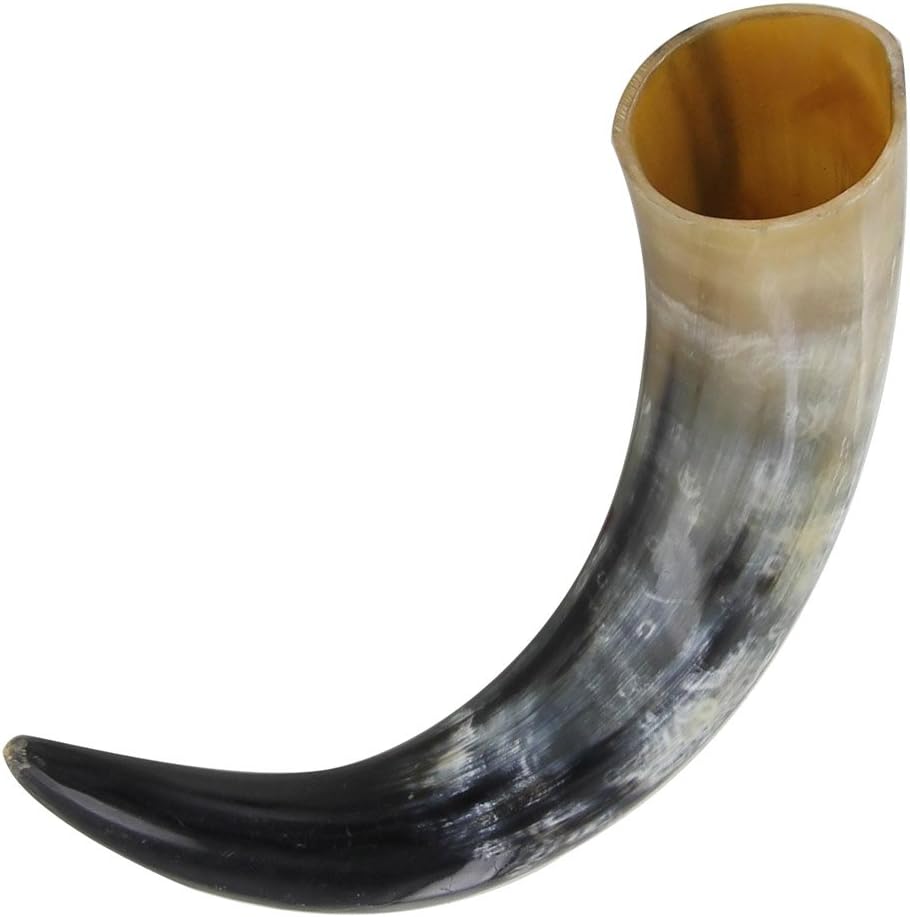 Favorite Pastime Drinking Horn - Scandinavian Viking Inspired Medieval Functional Drinking Horn w/Wood Stand