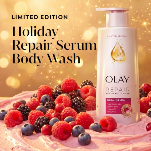 Olay Winter Repair Serum Body Wash for Women, 24HR Long Lasting Rich Hydration, Triple Complex for Bright, Firm, & Luminous Skin, Winter Barrier Repair, Limited Edition Berry Bright Scent, 20 fl oz - image 2