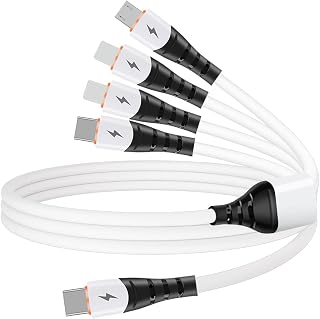 Multi USB C Charger Cable，USB C to 2 iP/Micro USB/Type C Connector Port/USB C Charging Cable, 4 in 1 Portable Samsung Car Phone Charger Cable for iPhone Samsung, Google, Huawei, LG