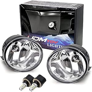 iJDMTOY OEM-Spec Xenon White LED Bulb Fog Light Assemblies Kit, Compatible With 2004-2014 Nissan Titan, 2005-2007 Nissan Armada