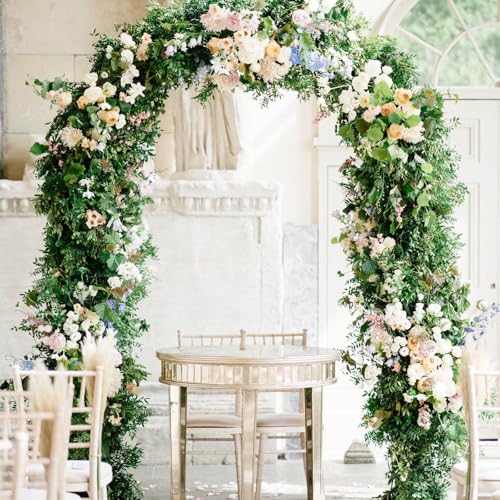 Skypatio Outdoor Flower Garden Arch Trellis 7.8Ft High x 4.6Ft Wide, Metal Garden Pergola Arbor for Climbing Plants, Black