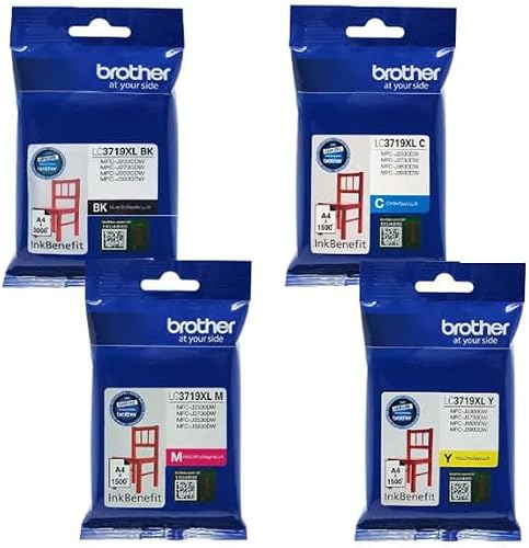 Brother LC3719XL Black Cyan Magenta Yellow Original XL Ink Multipack - LC3719XL