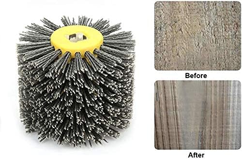 Polishing Wheel, Abrasives Wire Drum Wheel Brush Burnishing Polishing Wheel Grit #80,Suitable for Derusting,Deburring and Cleaning Wooden Floor