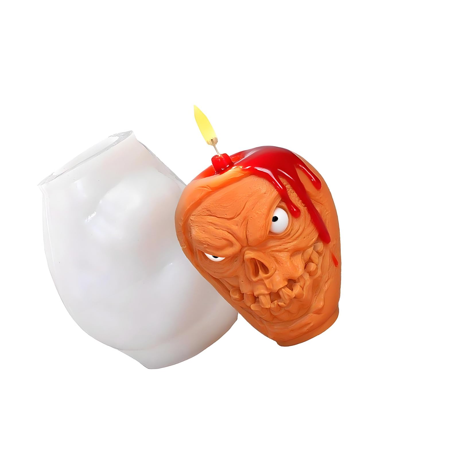 Osniyaw B Silicone Moulds, Plaster, Epoxy Resin, Halloween Candle Moulds, Ornament, Skull, Casting Mould, Halloween Candle