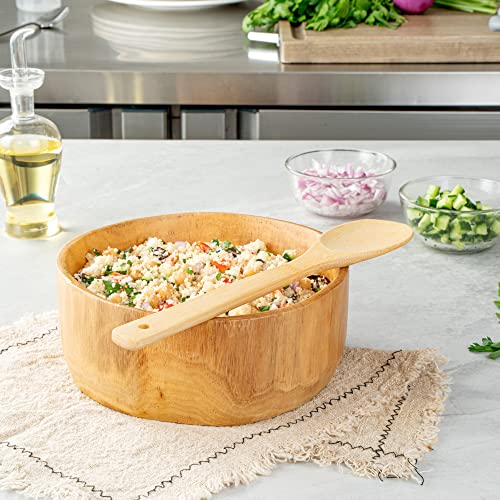 Restaurantware 12 Inch Serving Spoon, 1 Sturdy Wood Spoon For Cooking - Utensil For Non-Stick Cookware, Mix, Stir, Or Serve, Natural Bamboo Kitchen Spoon, For Catering, Banquets, Homes, Or Buffets #TOP7