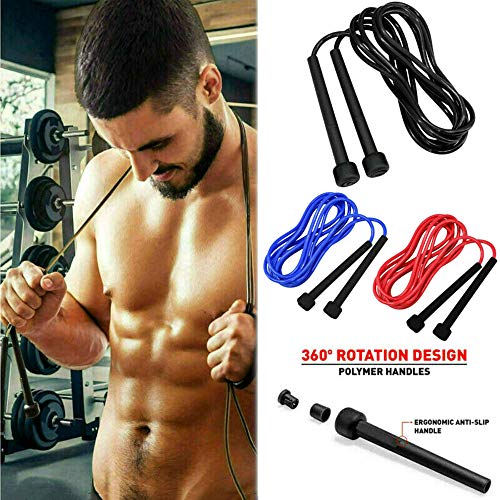 Festnight Velocidade pular corda boxe pulando perda de peso exercício meninas fitness (vermelho) (Re