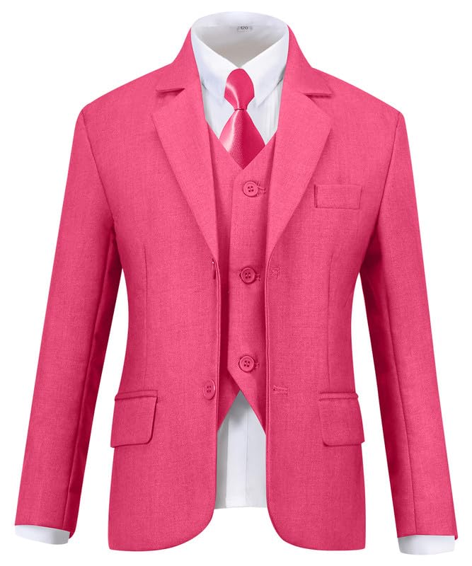Image of Visaccy Boys Formal Suit Slim Fit Tuxedo Suits for Kids Ring Bearer Outfit